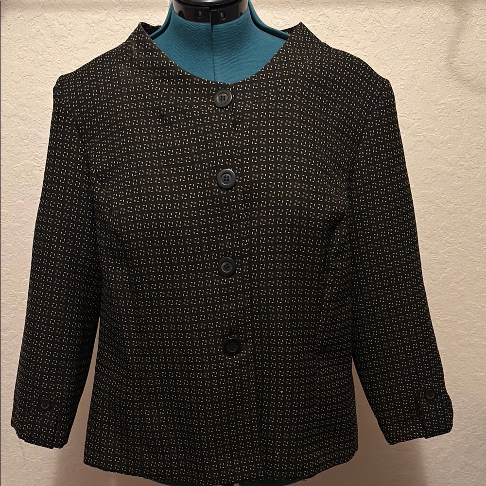 Black and Gold Structured Blazer